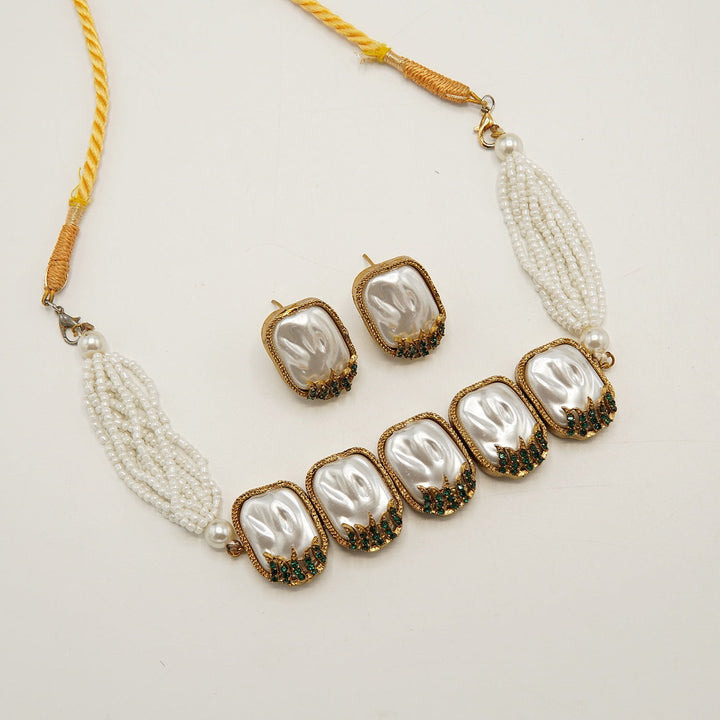 Mother Of Pearl Choker Set - tlmjewels