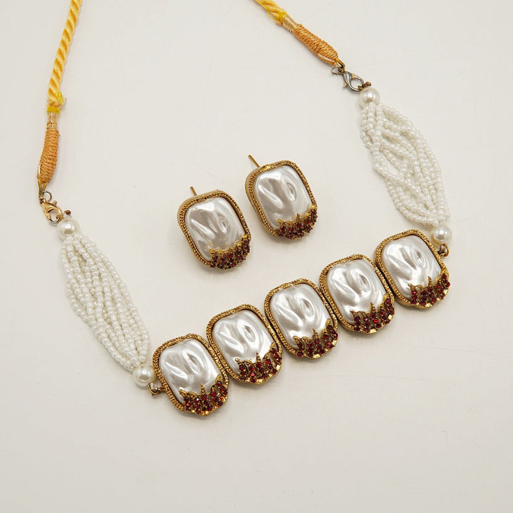 Mother Of Pearl Choker Set - tlmjewels