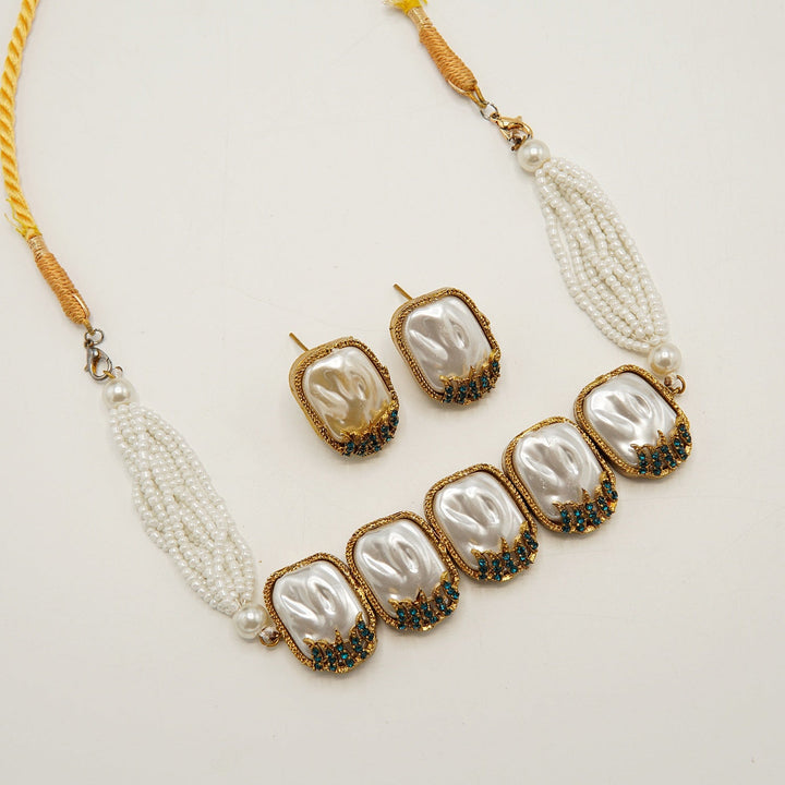Mother Of Pearl Choker Set - tlmjewels