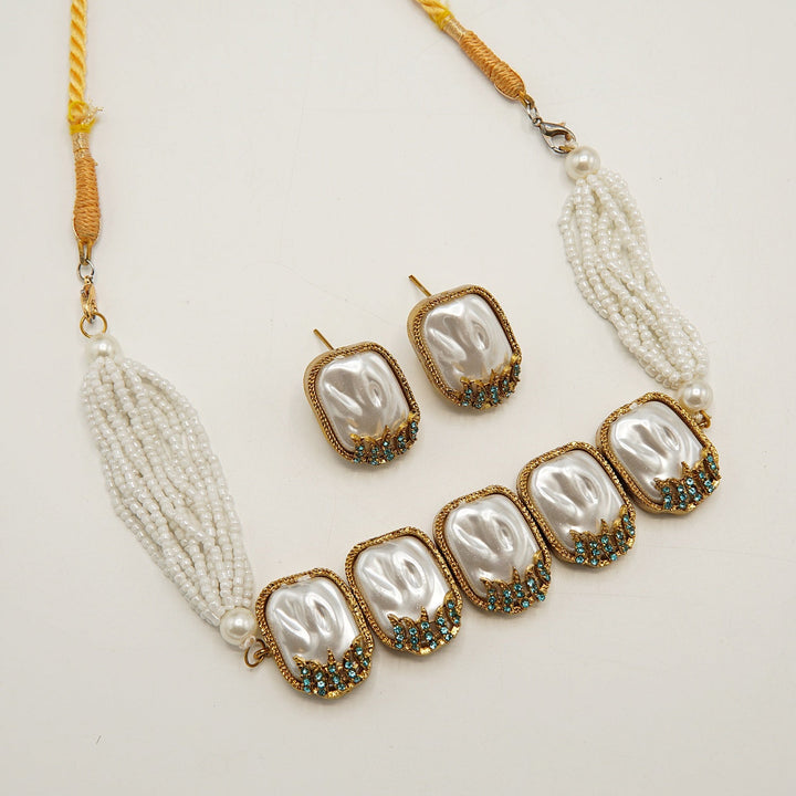Mother Of Pearl Choker Set - tlmjewels