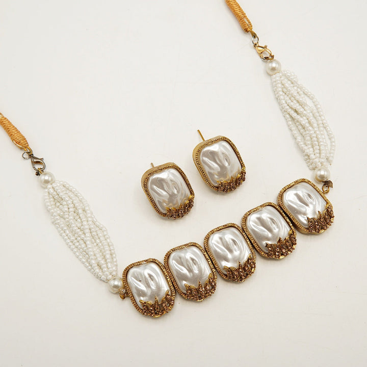 Mother Of Pearl Choker Set - tlmjewels