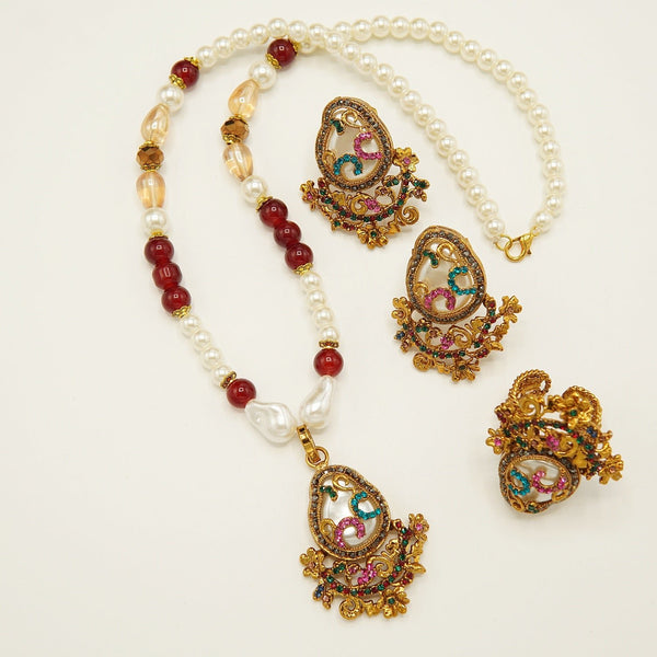 Mother Of Pearl Combo With Ring - tlmjewels