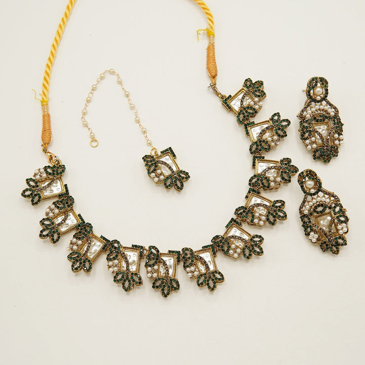 Mother Of Pearl Designer Necklace Set - tlmjewels