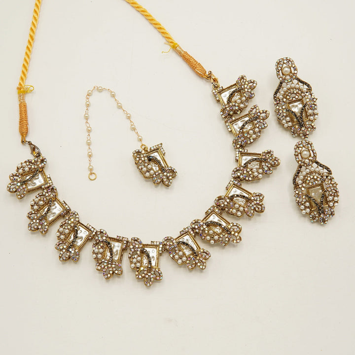 Mother Of Pearl Designer Necklace Set - tlmjewels