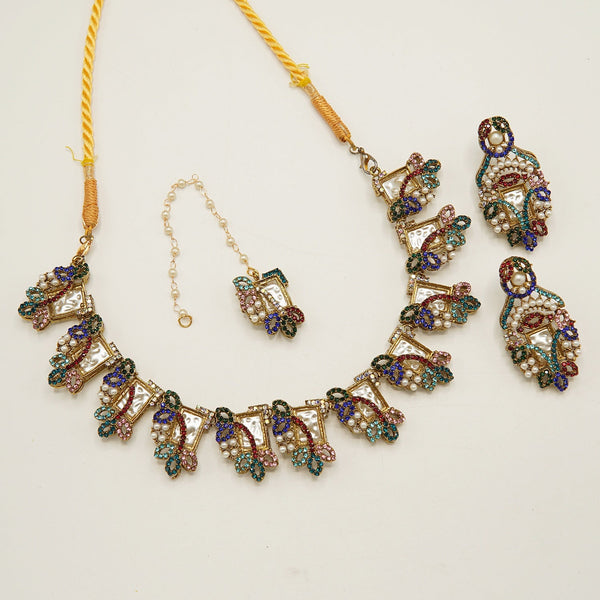 Mother Of Pearl Designer Necklace Set - tlmjewels