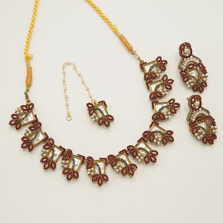 Mother Of Pearl Designer Necklace Set - tlmjewels
