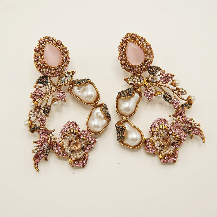 Mother Of Pearl Flower Light Weight Baali - tlmjewels