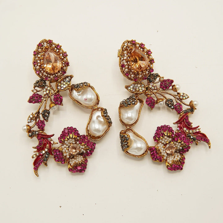 Mother Of Pearl Flower Light Weight Baali - tlmjewels