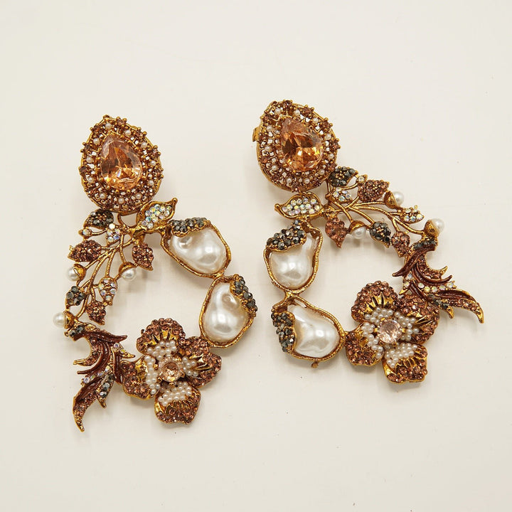 Mother Of Pearl Flower Light Weight Baali - tlmjewels