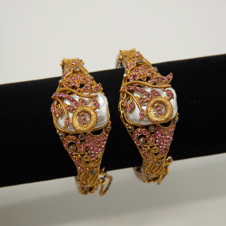 Mother Of Pearl Handcuff Pair - tlmjewels