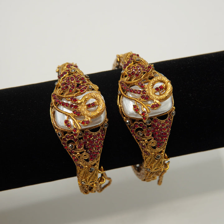 Mother Of Pearl Handcuff Pair - tlmjewels