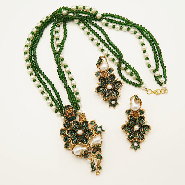 Mother Pearl Pendant Double Pairs Mala - tlmjewels