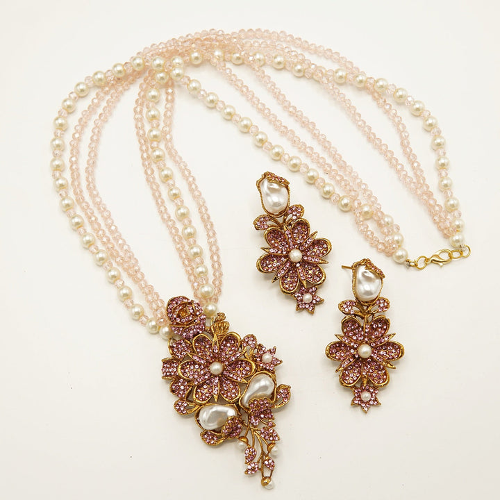 Mother Pearl Pendant Double Pairs Mala - tlmjewels