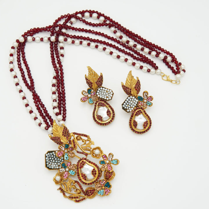Multi Colored Turkish M.O.P Mala Set - tlmjewels