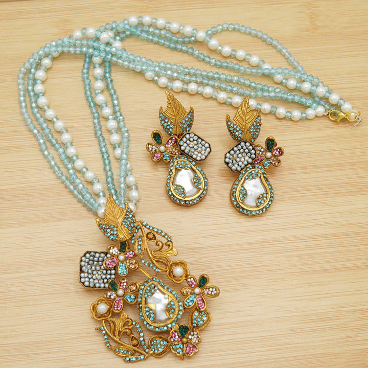 Multi Colored Turkish M.O.P Mala Set - tlmjewels