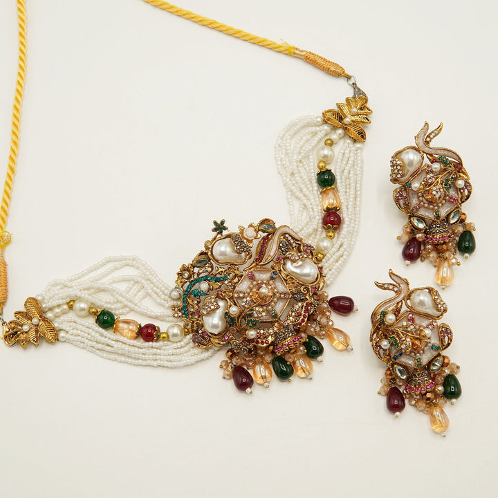 Multi Mother Of Pearl Choker Set - tlmjewels