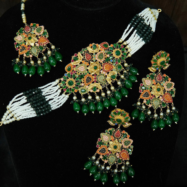 Nauratan Rani Choker Set - tlmjewels