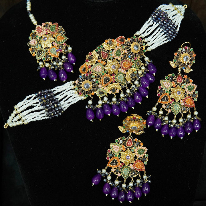 Nauratan Rani Choker Set - tlmjewels