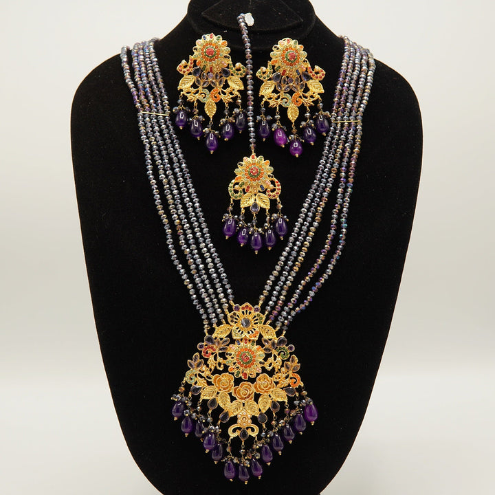 NauratanBigpendent Studs Mala set - tlmjewels