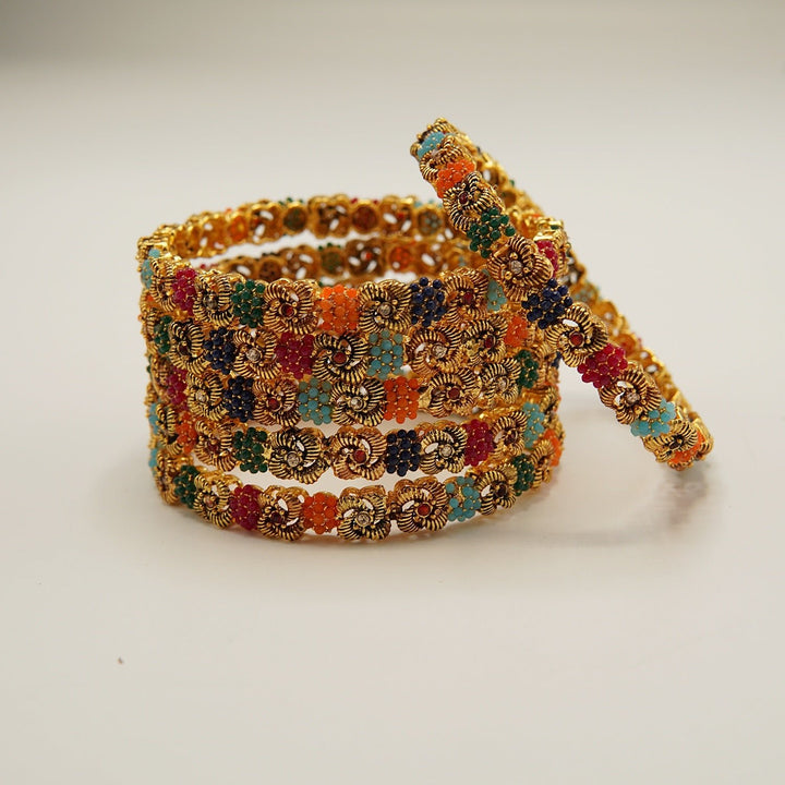 Navratan 6 Pieces Bridal Churi Set - tlmjewels