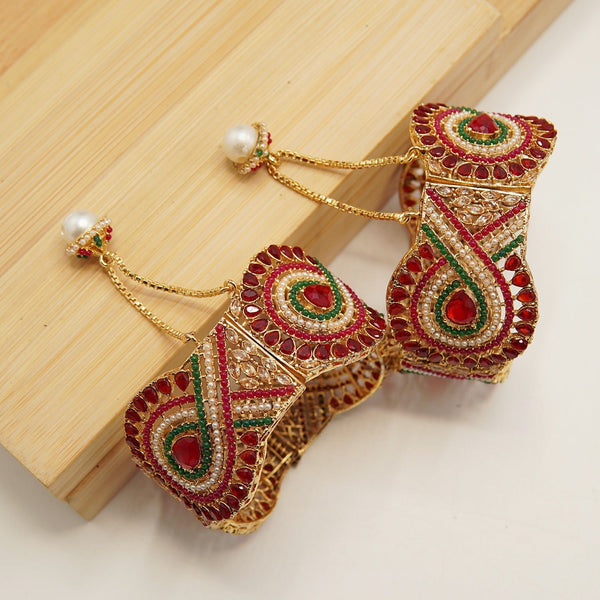 Navratan Broad Kara Pair - tlmjewels