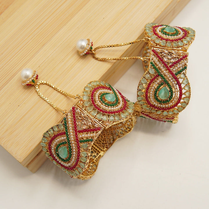 Navratan Broad Kara Pair - tlmjewels