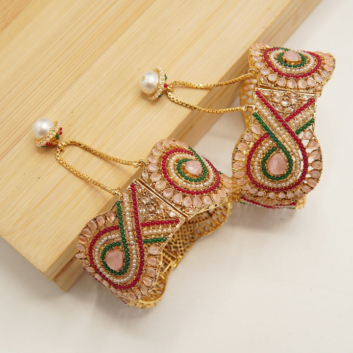 Navratan Broad Kara Pair - tlmjewels