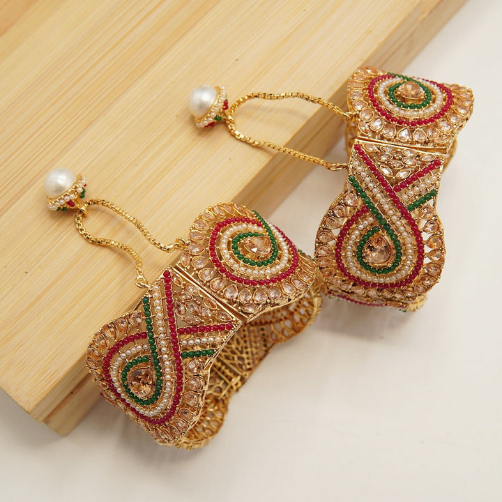 Navratan Broad Kara Pair - tlmjewels