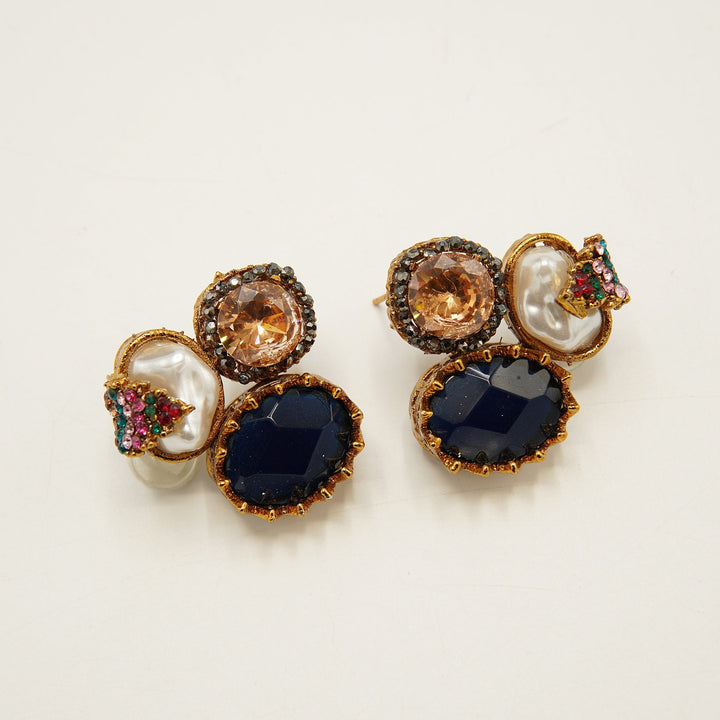One Stone M.O.P Studs - tlmjewels