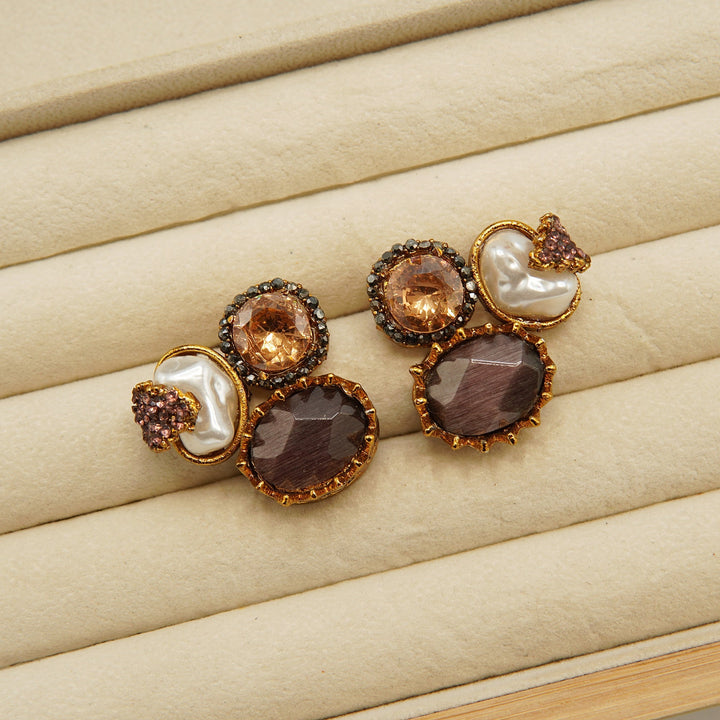 One Stone M.O.P Studs - tlmjewels
