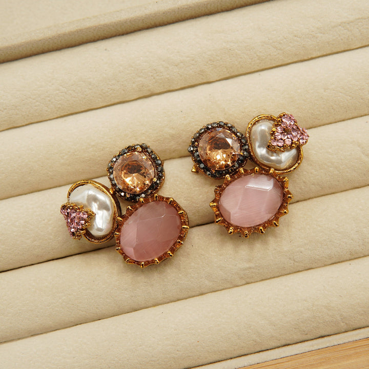 One Stone M.O.P Studs - tlmjewels