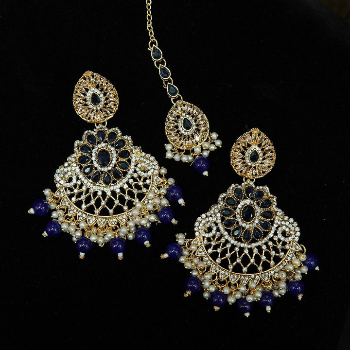 Polki Chaand Baali Teeka Earring - tlmjewels