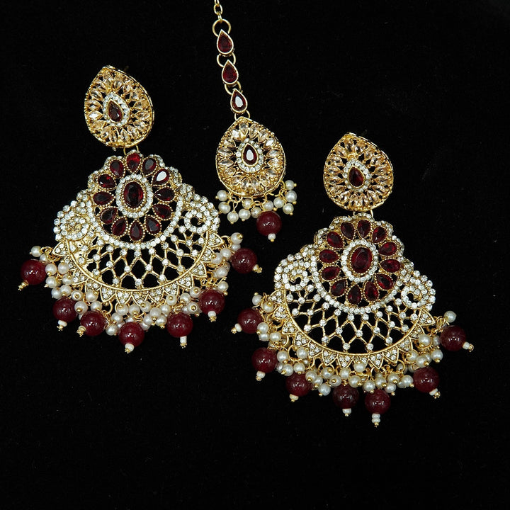 Polki Chaand Baali Teeka Earring - tlmjewels