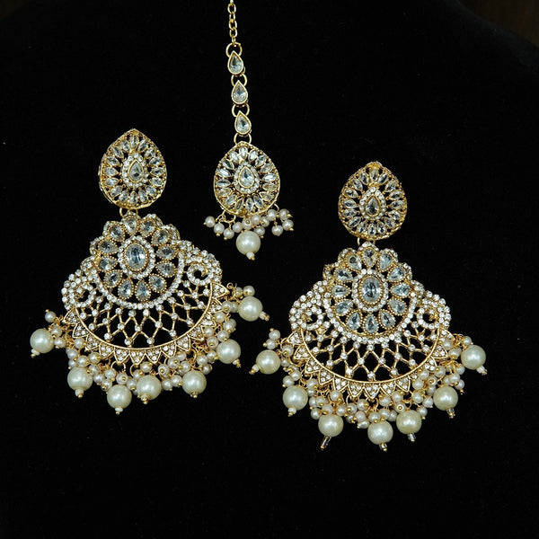 Polki Chaand Baali Teeka Earring - tlmjewels