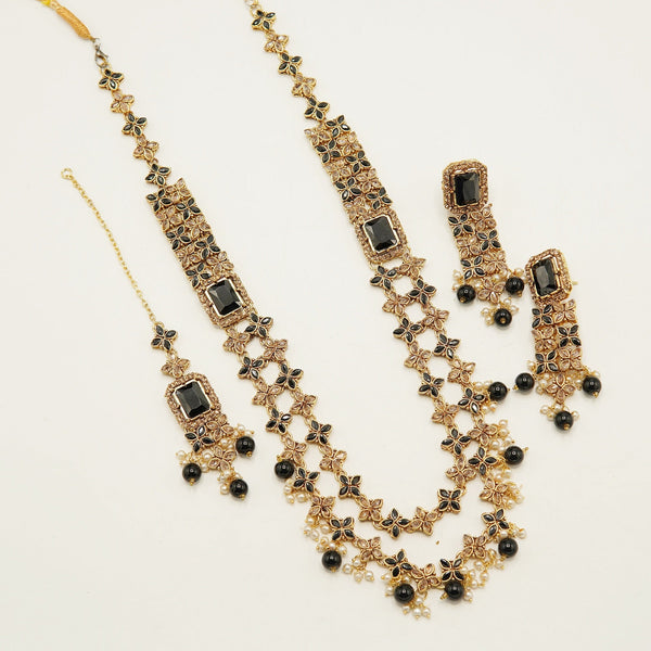 Polkis And Gems Double Layer Chain Mala - tlmjewels