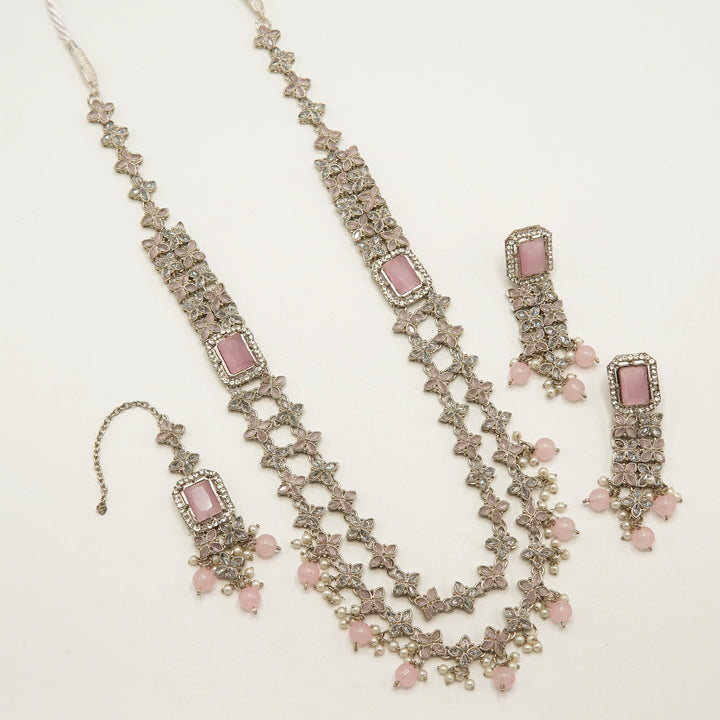 Polkis And Gems Double Layer Chain Mala - tlmjewels