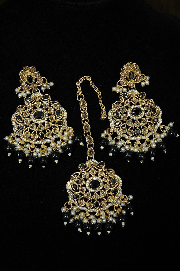 Polkis Earring and Bindiya Set - tlmjewels