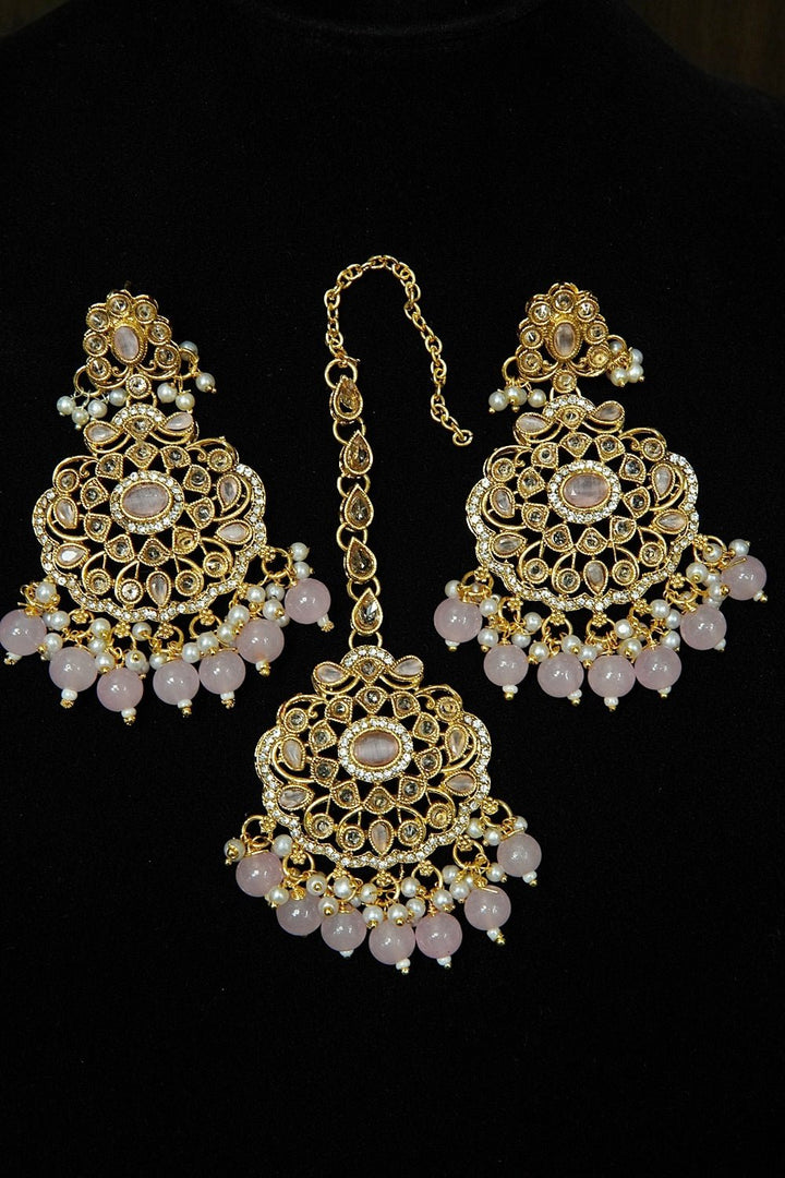 Polkis Earring and Bindiya Set - tlmjewels