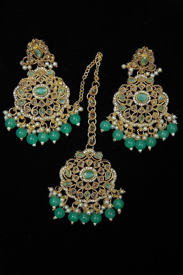Polkis Earring and Bindiya Set - tlmjewels