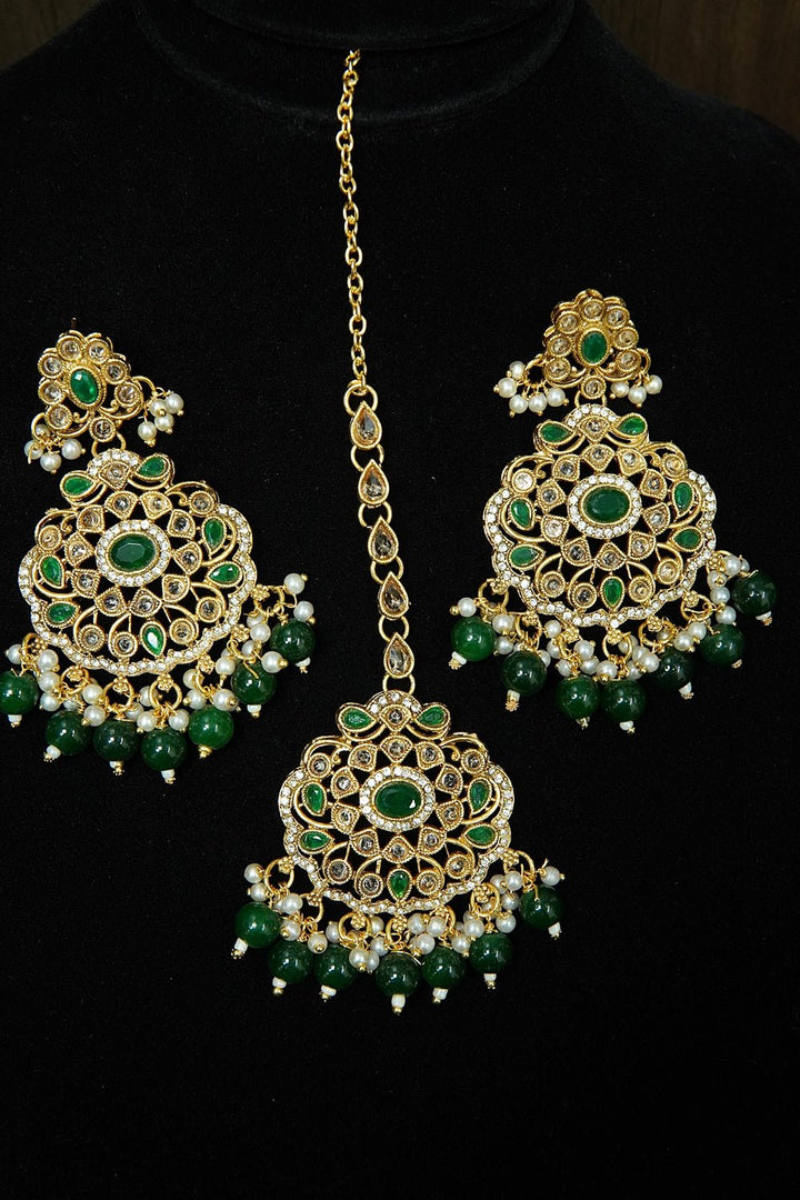 Polkis Earring and Bindiya Set - tlmjewels