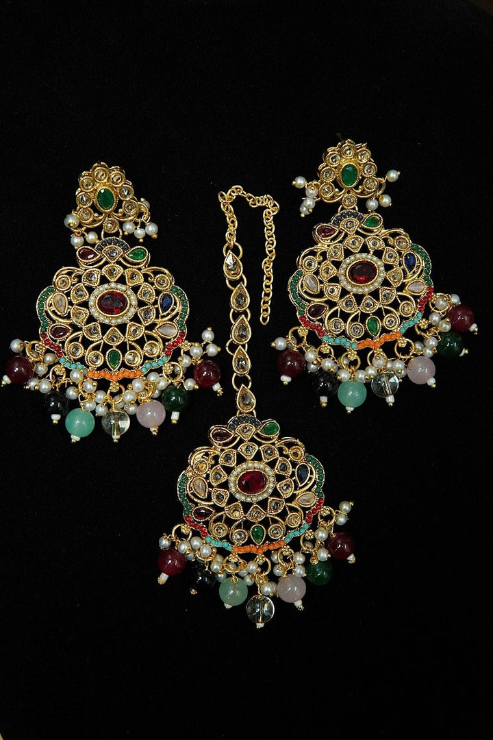 Polkis Earring and Bindiya Set - tlmjewels