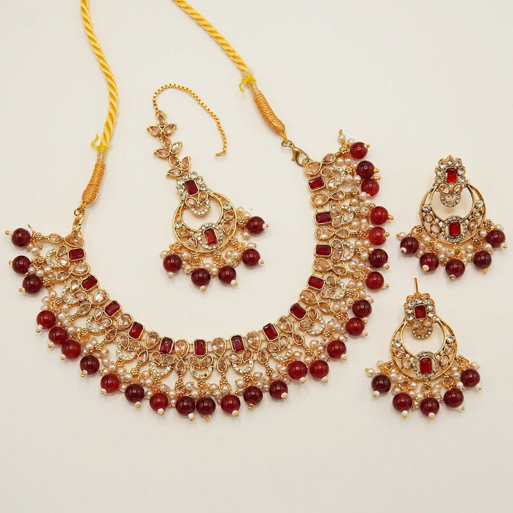 Polkis Mini Chaand Baali Necklace Set - tlmjewels