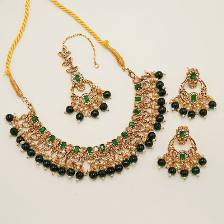 Polkis Mini Chaand Baali Necklace Set - tlmjewels