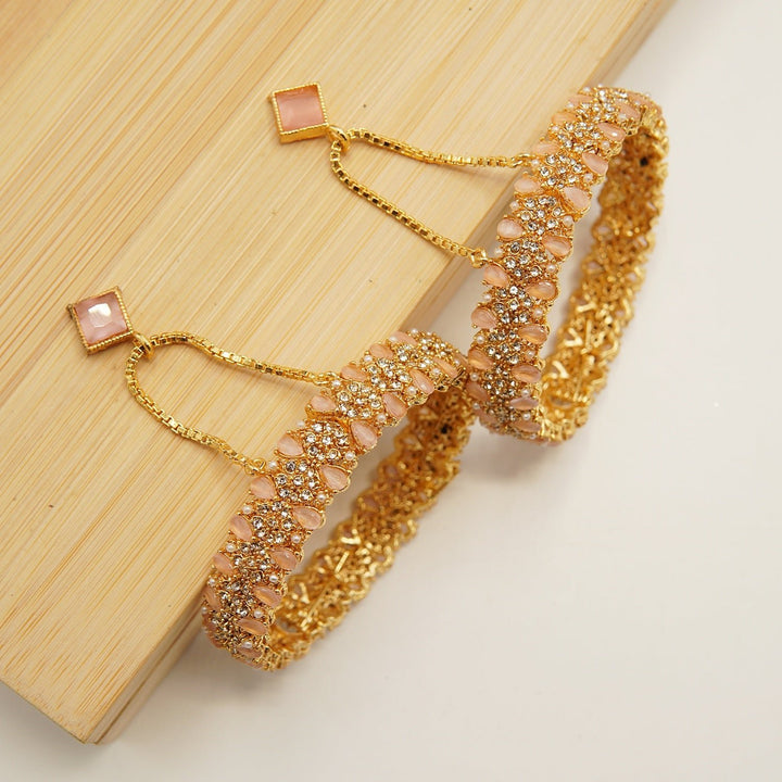 Polkis Nauratan And Solid Bangles Pair - tlmjewels