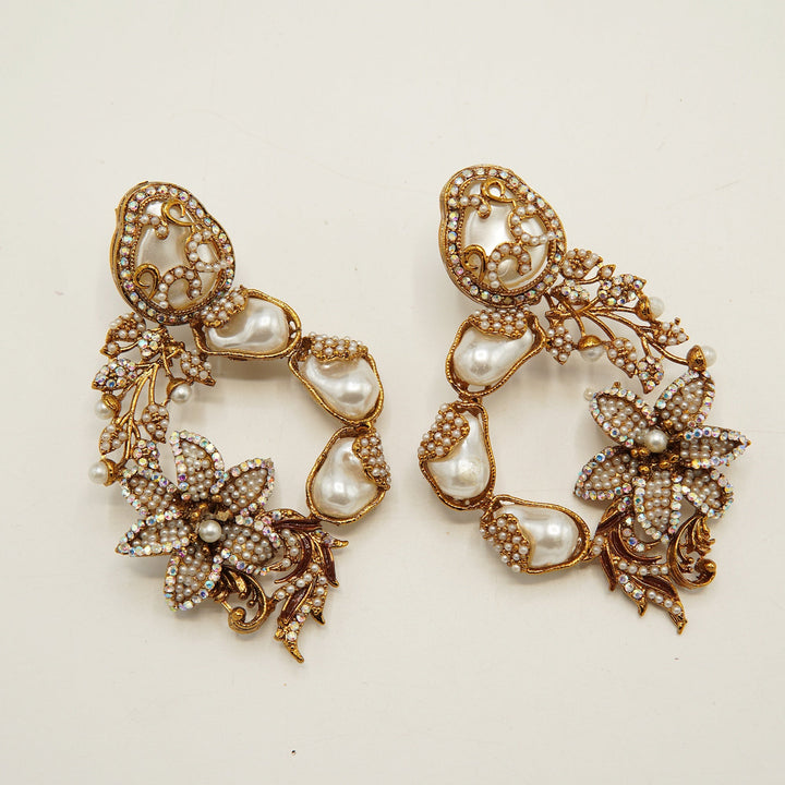 Royal Mother Of Pearl Baali Earring - tlmjewels