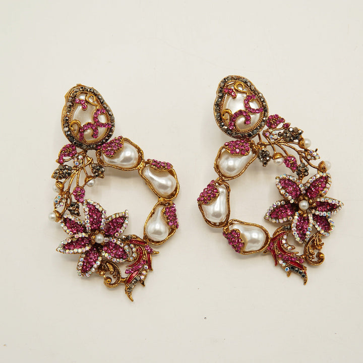 Royal Mother Of Pearl Baali Earring - tlmjewels