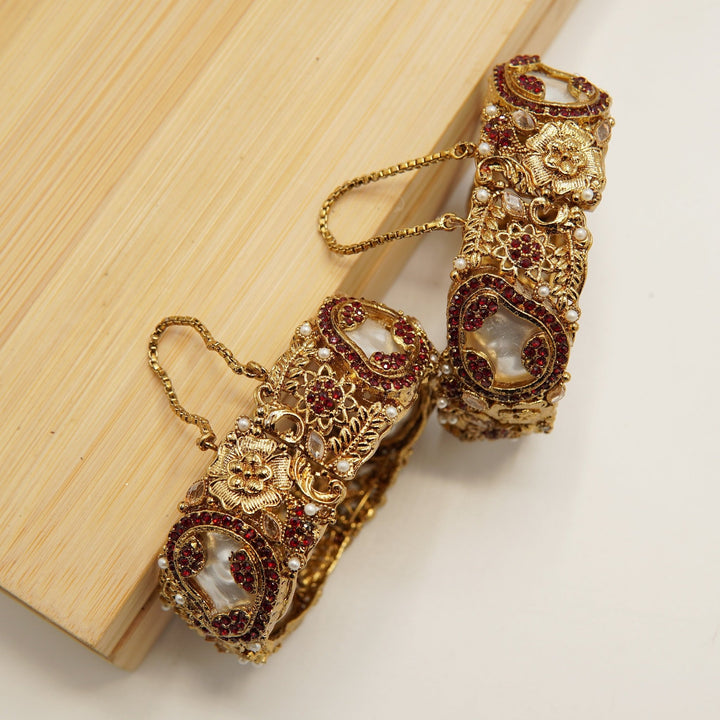 Royal turkish copper and antique kangans pair - tlmjewels