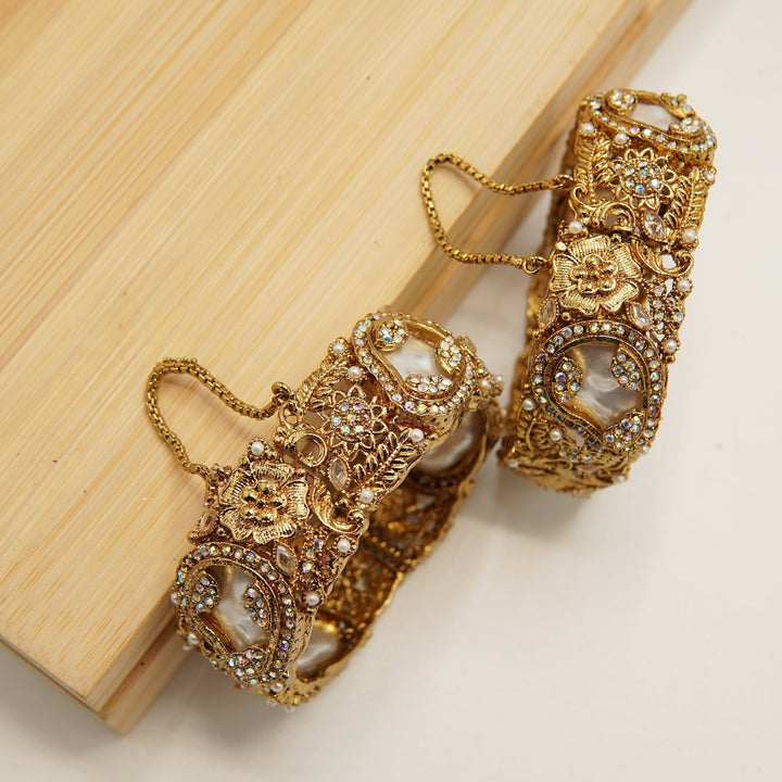 Royal turkish copper and antique kangans pair - tlmjewels