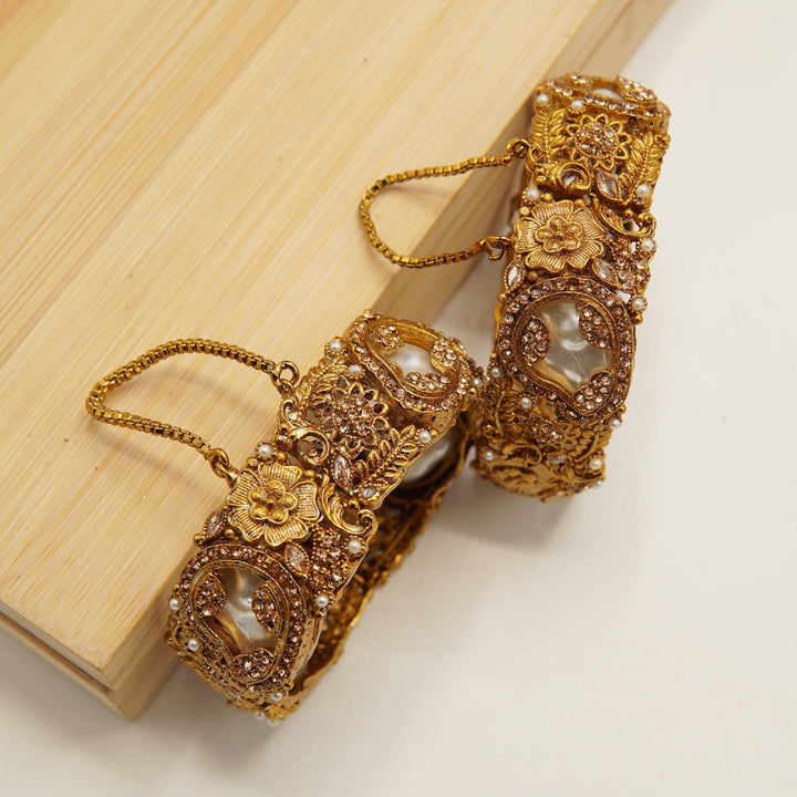 Royal turkish copper and antique kangans pair - tlmjewels