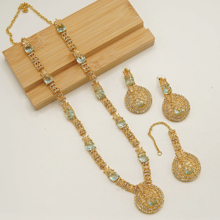 Royal Zirconia Doublets Long Length Mala Set - tlmjewels
